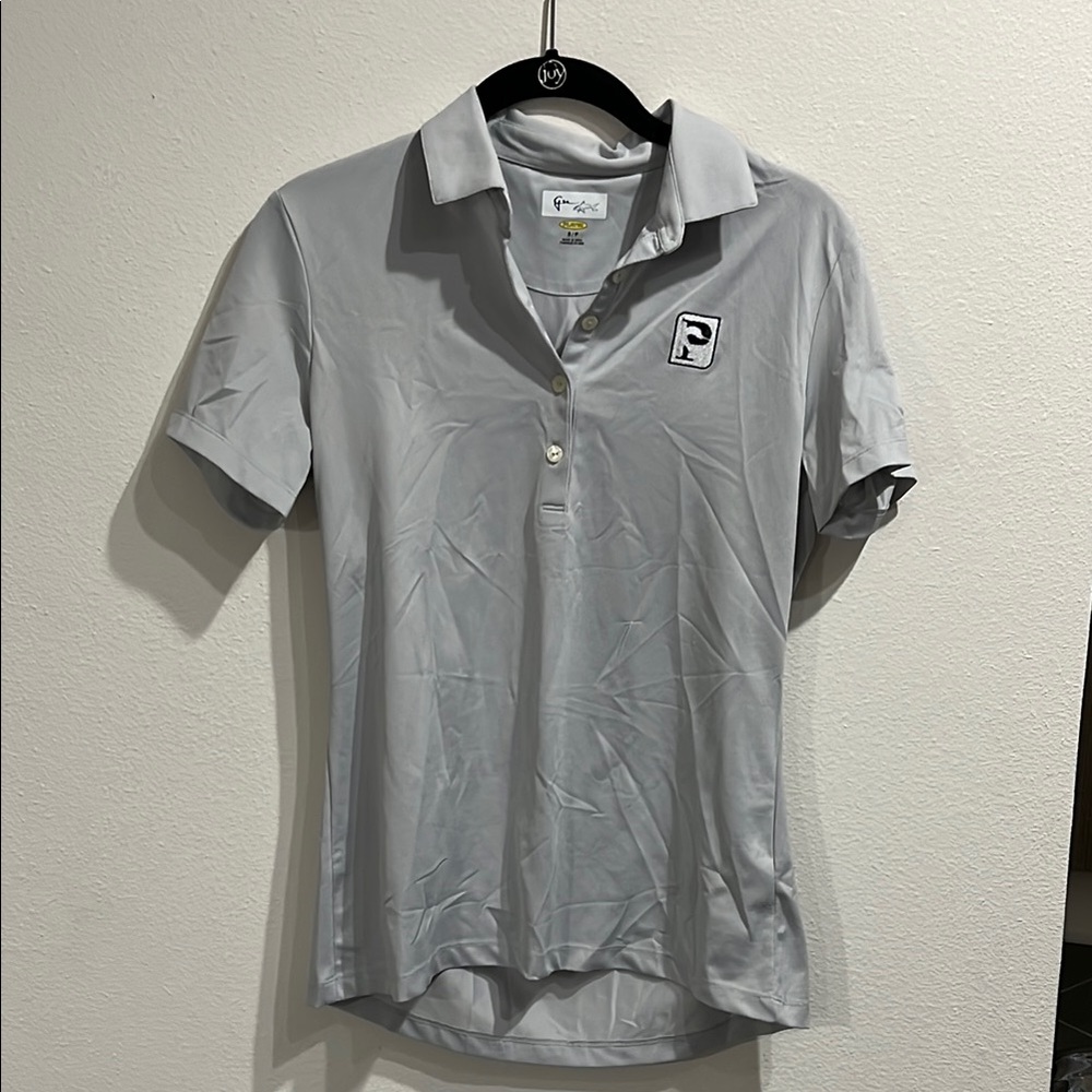 Greg Norman Collection Gray Fitted Polo Shirt